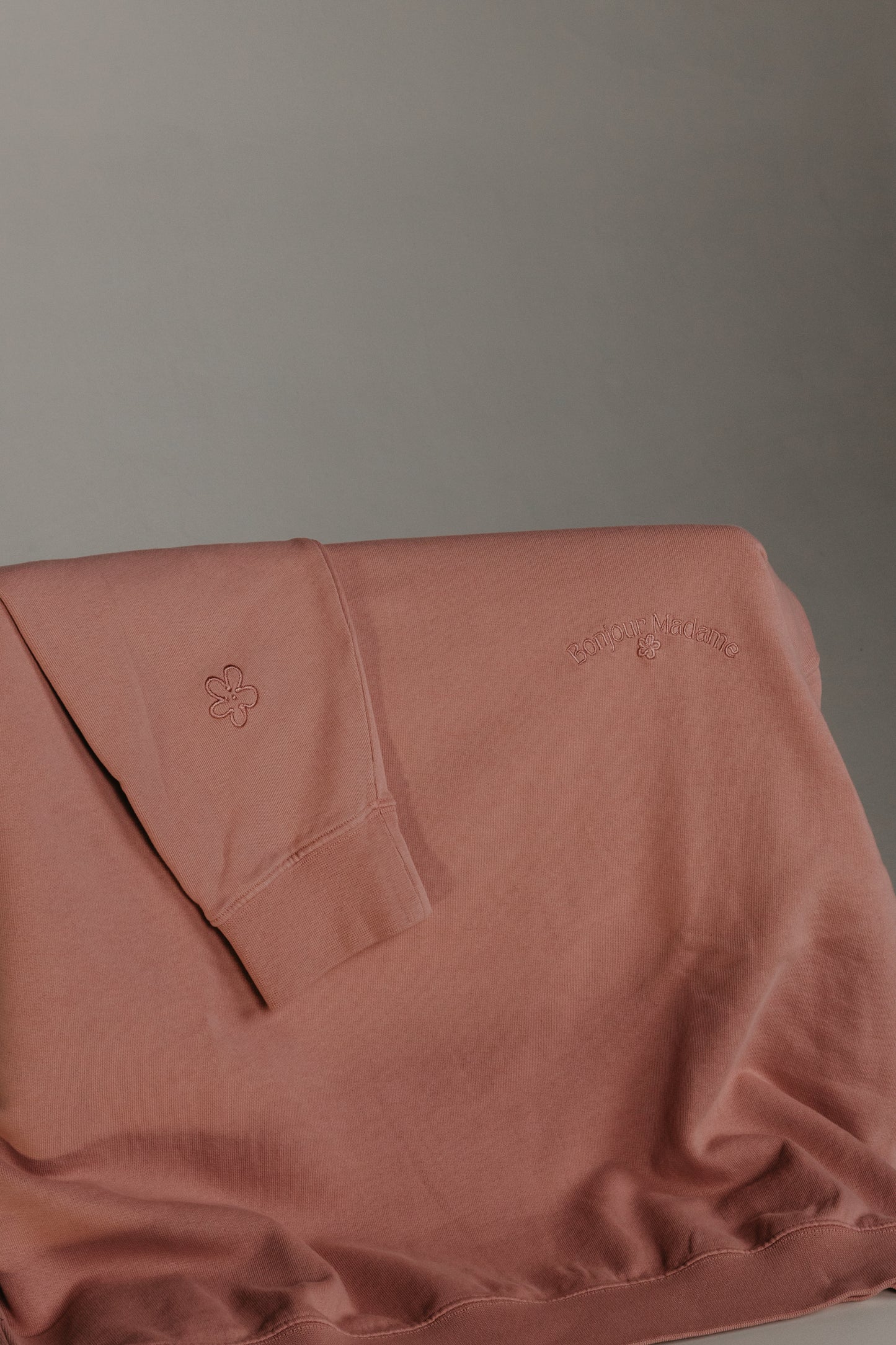 Sweatshirt Bonjour Madame - Dusty Rose