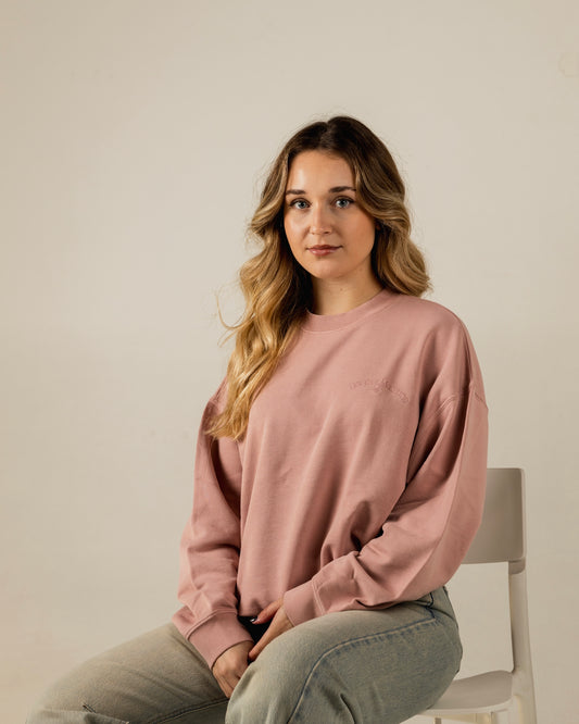 Sweatshirt Bonjour Madame - Dusty Rose